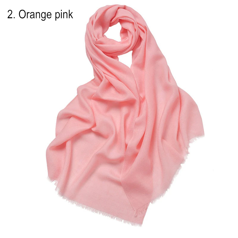 Брендовый шерстяной шарф, теплый тонкий разноцветный шарф, женские мягкие шарфы Cosywarmer - Цвет: Orange pink