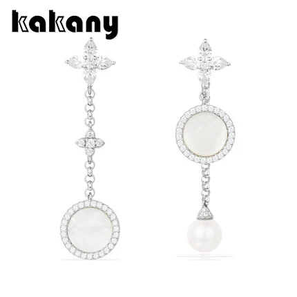 

KAKANY 925 sterling silver Elegant mother pearl diamond earrings Original high quality 1:1 fashion jewelry AE10043M