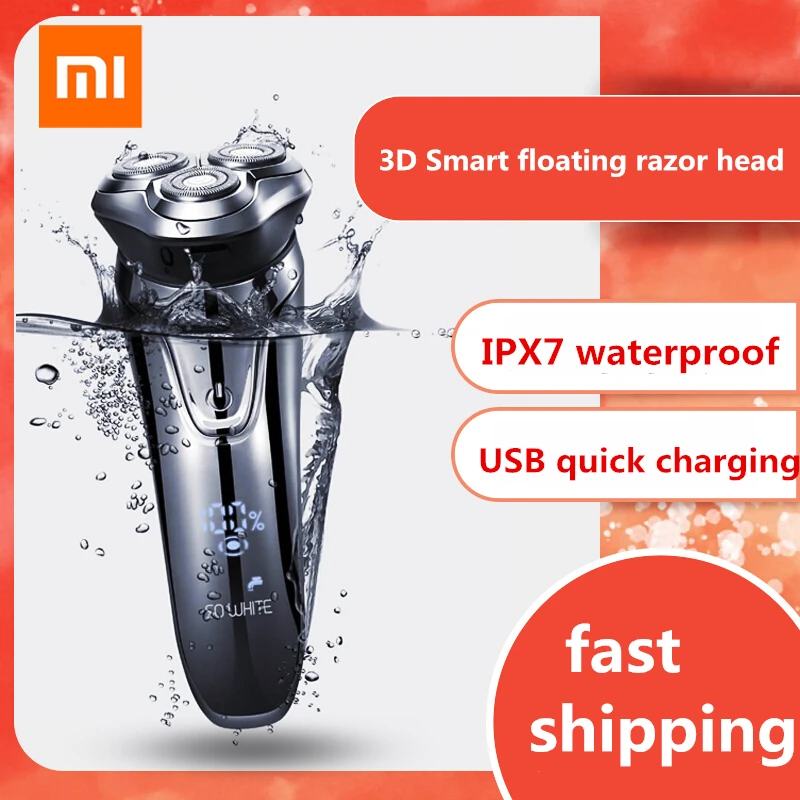 Pаспродажа XIAOMI Youpin SO WHITE ES3 электрическая бритва, беспроводная 3D умная плавающая IPX7 Водонепроницаемая usb зарядка, бритвенный станок для мужчин
