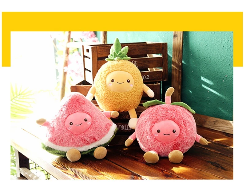 Детские игрушки Плюшевые игрушки Kawaii apple Мягкие Плюшевые Растения Peluche подарки для девочек ананас, арбуз Детские милые игрушки для детей мягкие