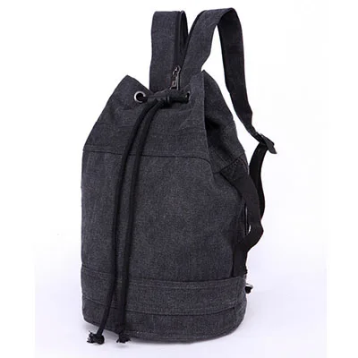 Новинка, мужская сумка на шнурке, большая емкость, холщовая альпинистская дорожная сумка, школьная сумка-ведро, сумка для путешествий, повседневные сумки через плечо, an165 - Цвет: small black