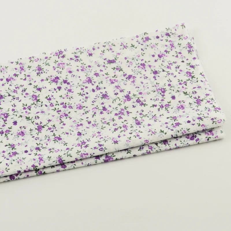 1 шт. печатная хлопковая ткань 50 см x 50 см белый фиолетовый цветочный дизайн предварительно вырезанная ткань для вышивания кукол ткань для лоскутных изделий Ремесла куклы