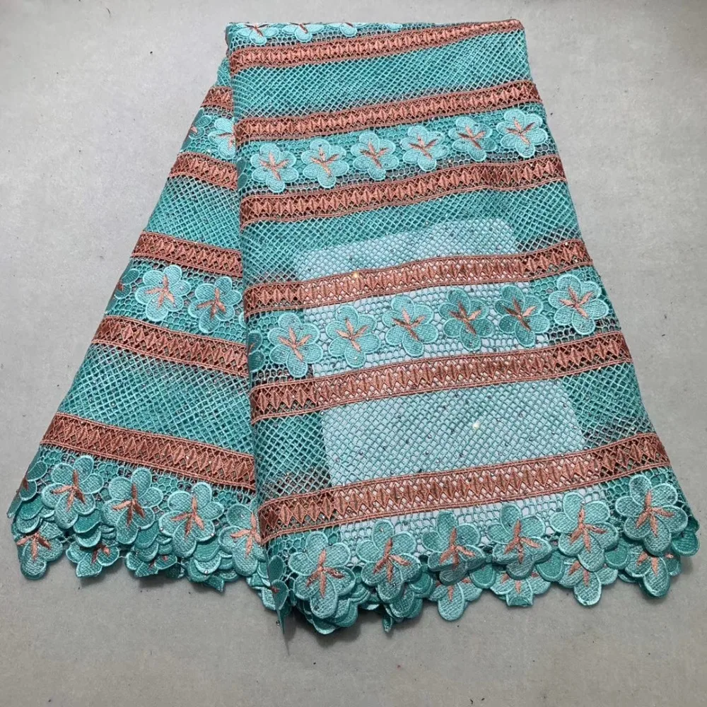 

African lace fabric 5yds/pce by dhl stones water soluble lace for women party dresses new arrival high quality dfno154