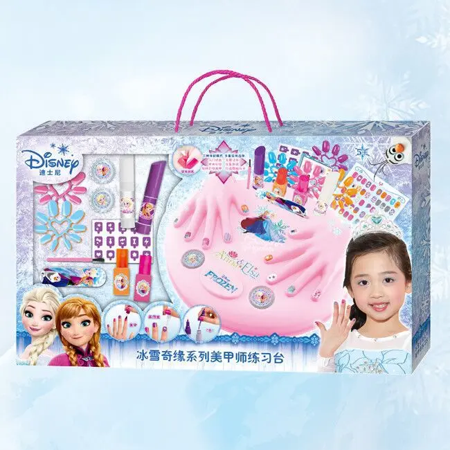 Disney Pretend Play Beauty Fashion Toys Frozen Manicurist Exercise Table Children's Makeup Children's Cosmetics Birthday Gifts