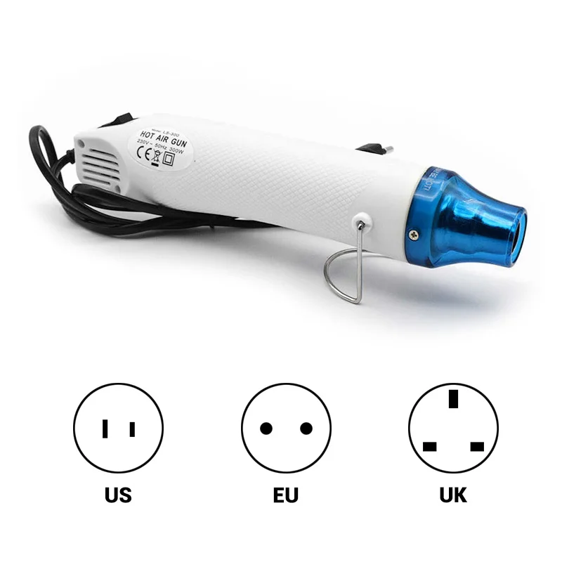 

Mini Hot Air Gun Portable Heat Gun for DIY Embossing Shrink Wrapping Drying Paint 300W Multi Function Electrical Heat Tool