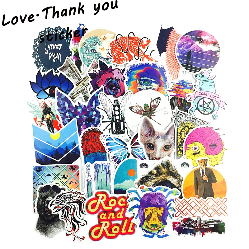 100 PCS Mixed Stickers for Laptop Luggage Car Bicycle Motorcycle Skateboard Phone Home Decor Decal Graffiti Waterproof Sticker
