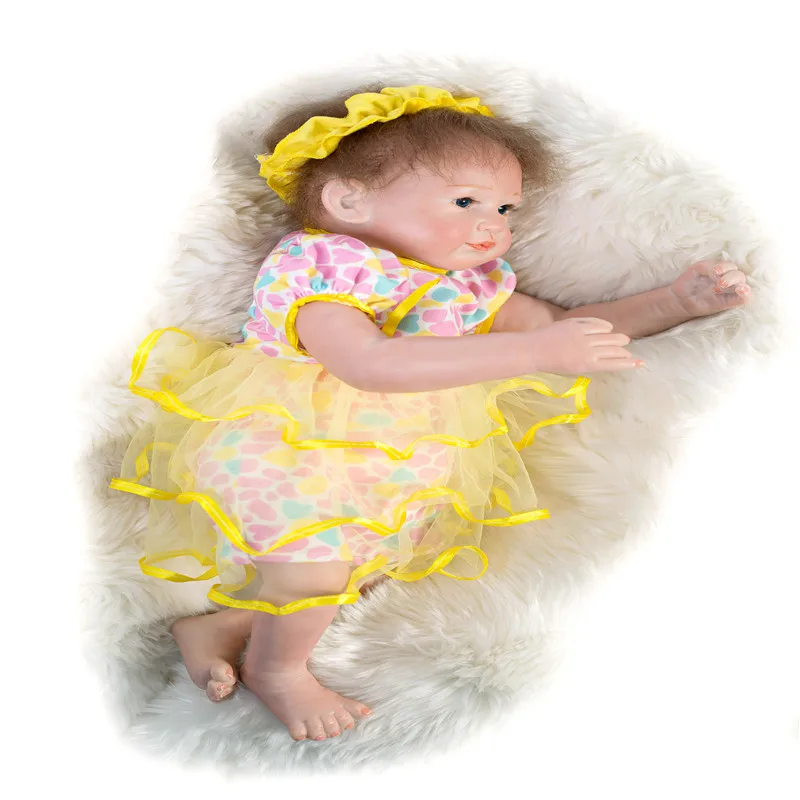 SanyDoll 18 дюймов 45 см силиконовые куклы для новорожденных, Кукла reborn красивая кукла подарок на день рождения праздничный подарок