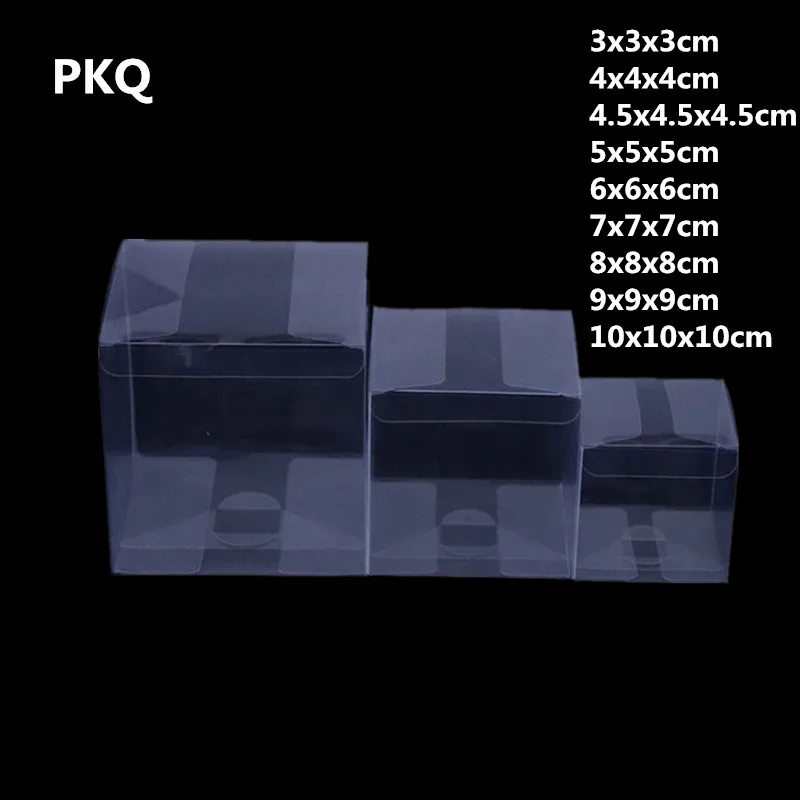 5 шт./лот 7 размеров Прозрачная ПВХ коробка мини квадратная пластмассовая для