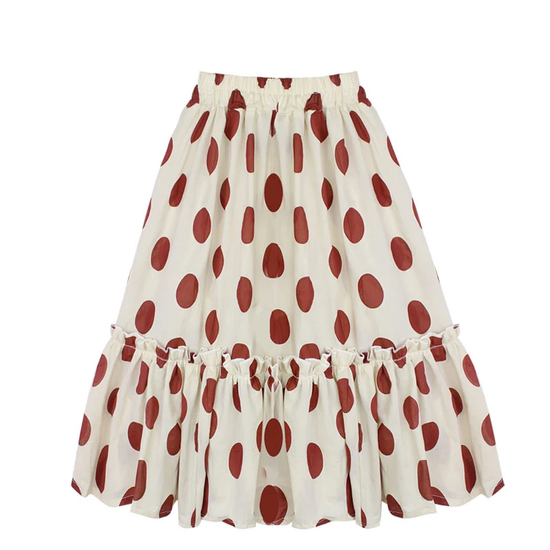 

2-14Y Girls Clothes Children Clothing Polka Dot Cotton Kids Ball Gown Girls Skirt Princess Tutu Long Skirts