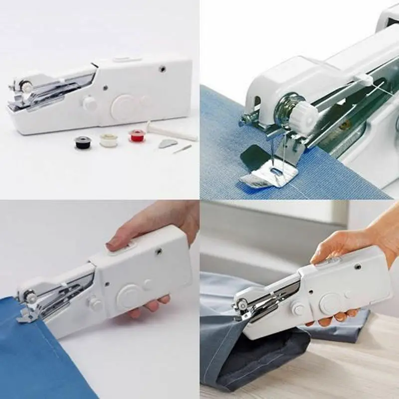 Hand Held Sewing Machine Portable Stitch Sew Quick Handy Cordless