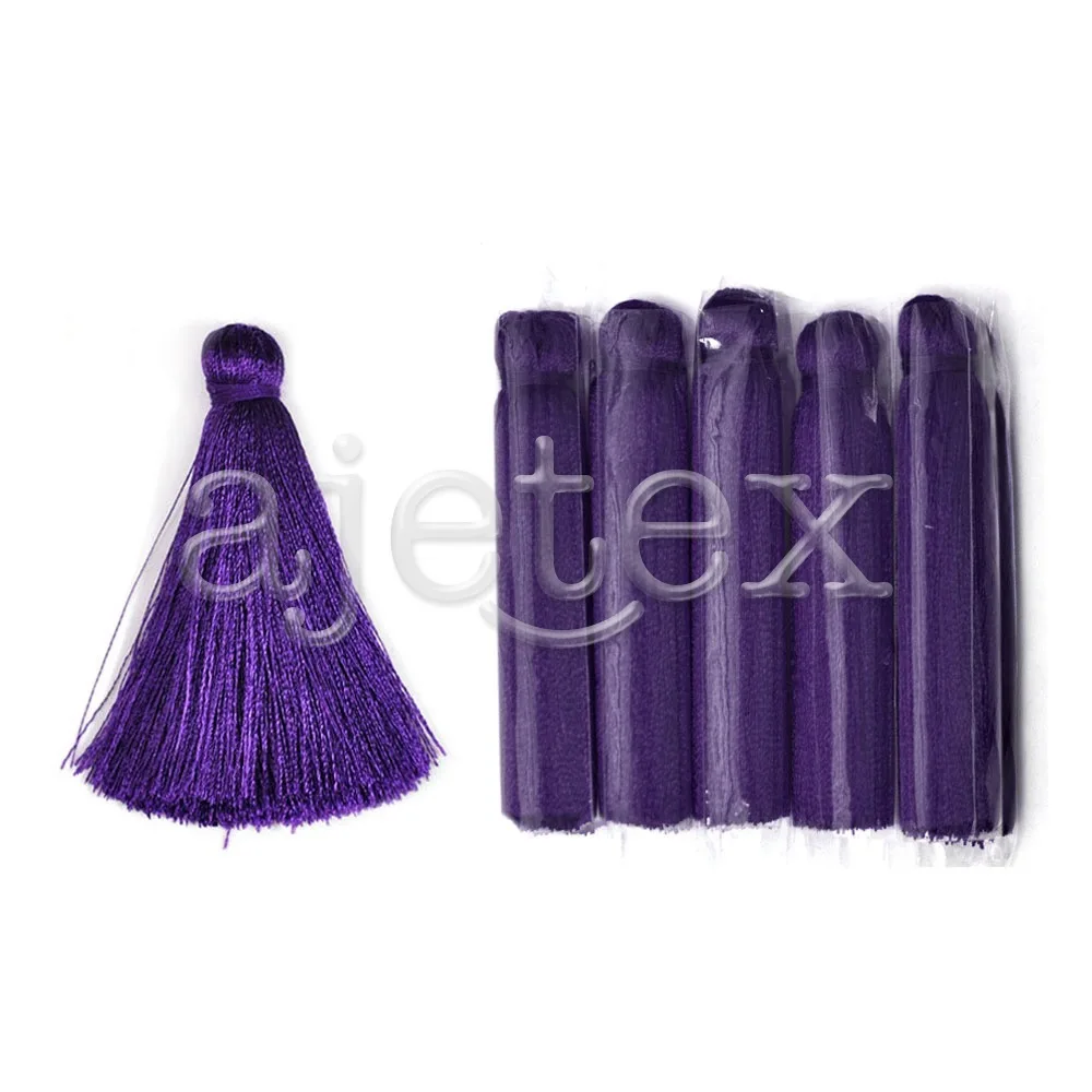 10pcs Light Purple Rayon Tassel 65x11mm Bag Key Pendant Handmade Decor Wholesale