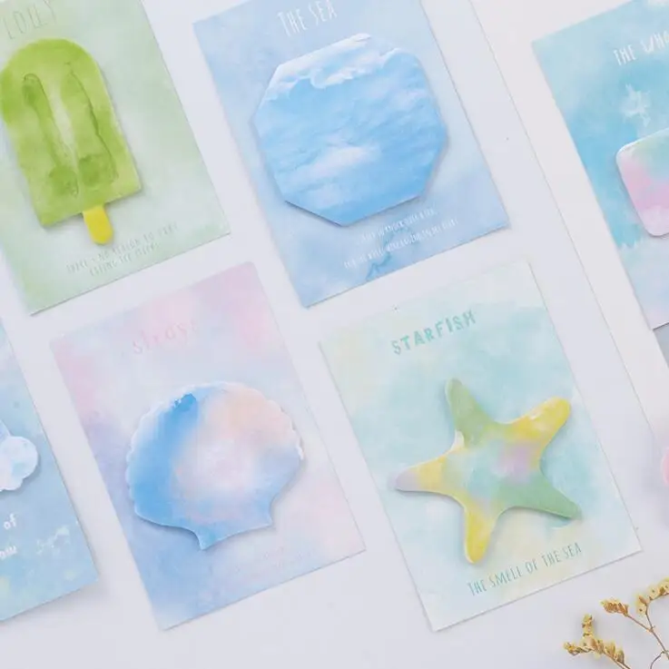 

Summer Food Starfish Shell Self-Adhesive Memo Pad Sticky Notes Bookmark School Office Supply