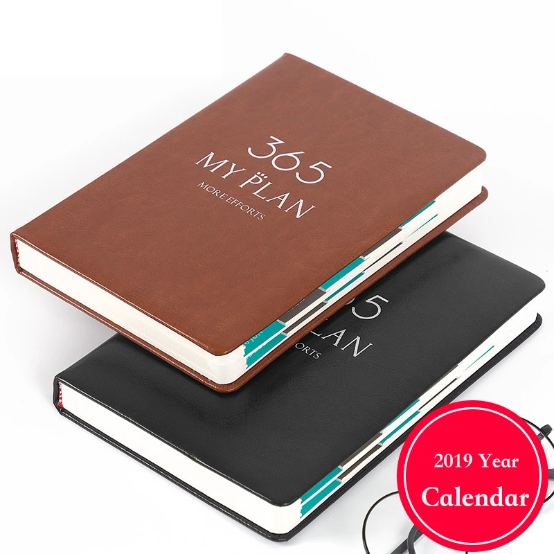 

2019 year agendar A5 calendar planner writing pads daily company binder school monthly plan diary office school supplies
