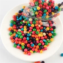 1000 шт Деревянный случайный микс бусин цвет круглый 4 мм деревянные бусины для изготовление ювелирных изделий DIY соска зажимы бисер