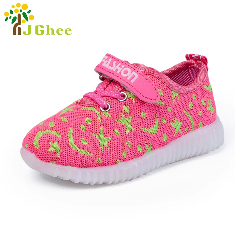 

Fashion Kids Children Shoes With Led Light Up Shoes Luminous Glowing Sneakers Toddler Baby Boys Girls Shoes Size 21-30
