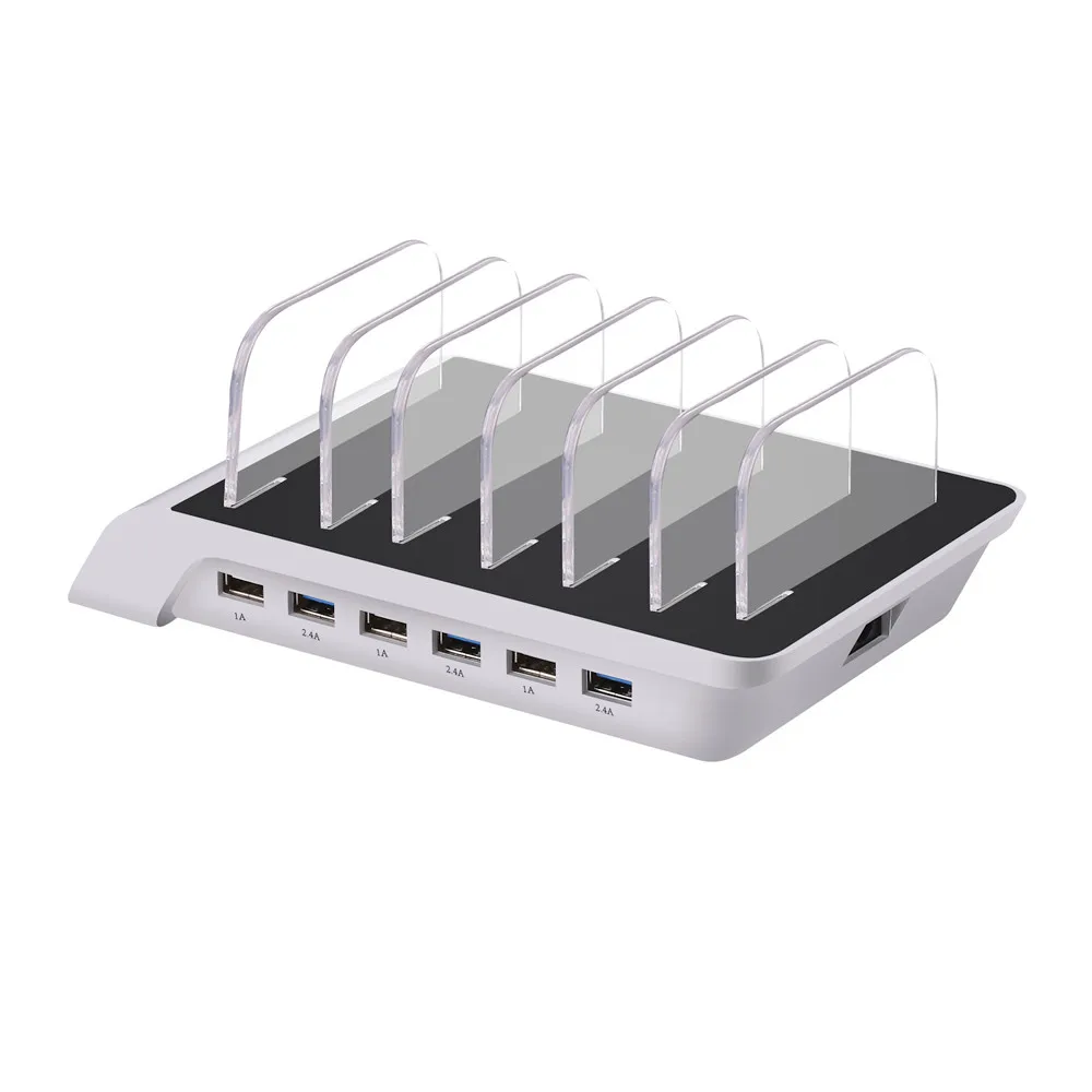 10.2A 6 Port USB Charging Station Universal Desktop Tablet & Smartphone Multi-Device Hub Charging Dock for iPhone, iPad, Galaxy, Tablets (19)