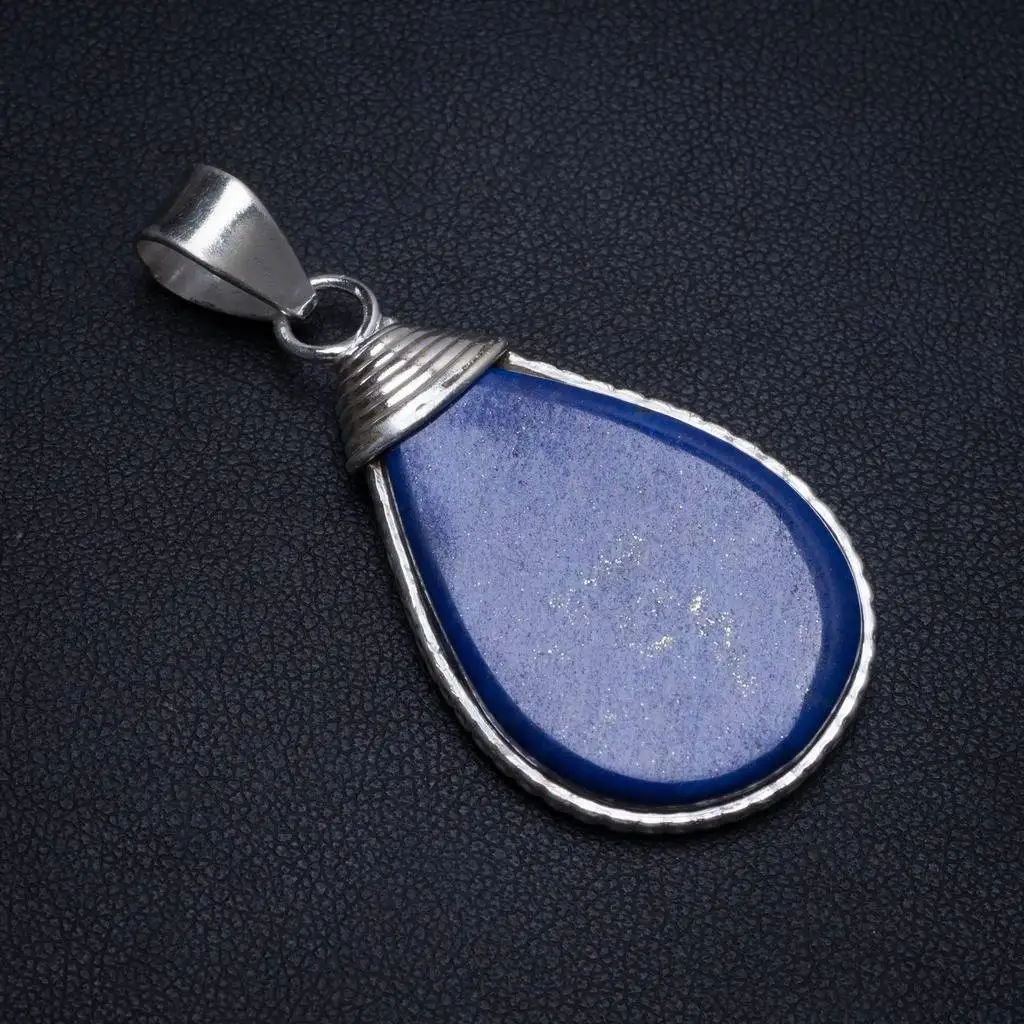 

Natural Lapis Lazuli Handmade Indian 925 Sterling Silver Pendant 2" T0272