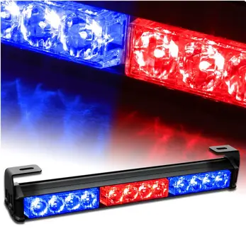 

CYAN SOIL BAY 14" 12 LED Light Emergency Warning Strobe Flashing Bar Hazard Lamp Red Blue 12V
