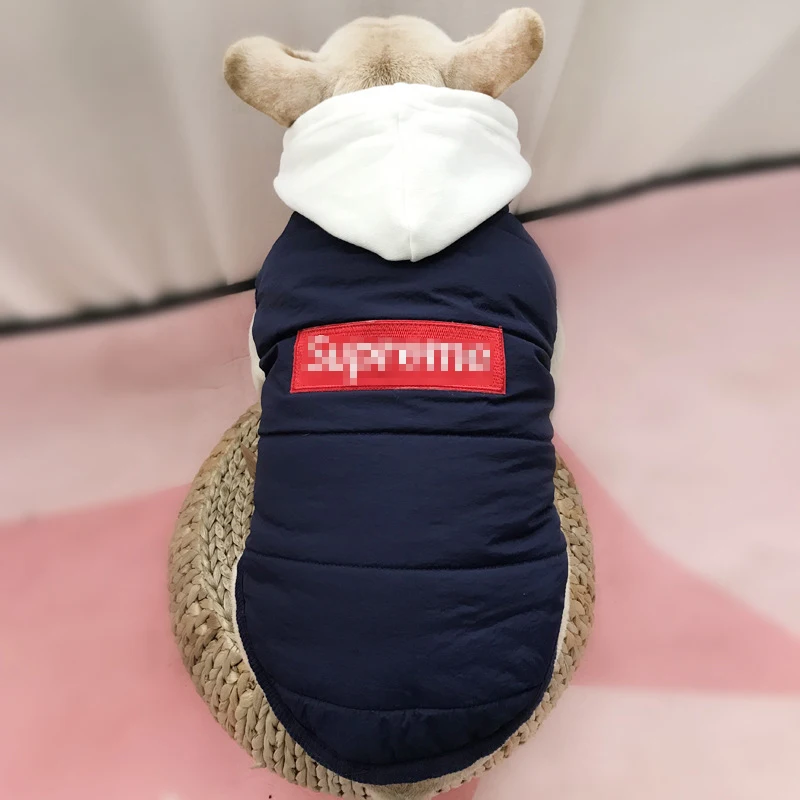 2018 зимняя модная одежда для собак Шнауцер Тедди бульдог хлопковое пальто с капюшоном маленькие собаки утолщенный бархатный пуховик жилет