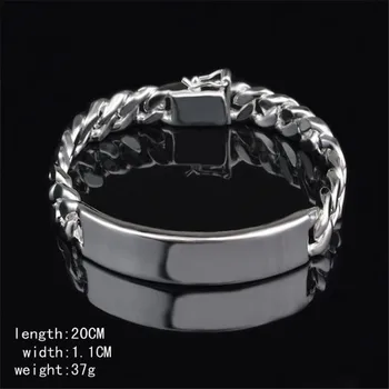 

925 Sterling Silver Fashion Personality Men's Bracelet Engraved 925 Letter Buckle Making Popular Jewelry Bracelet