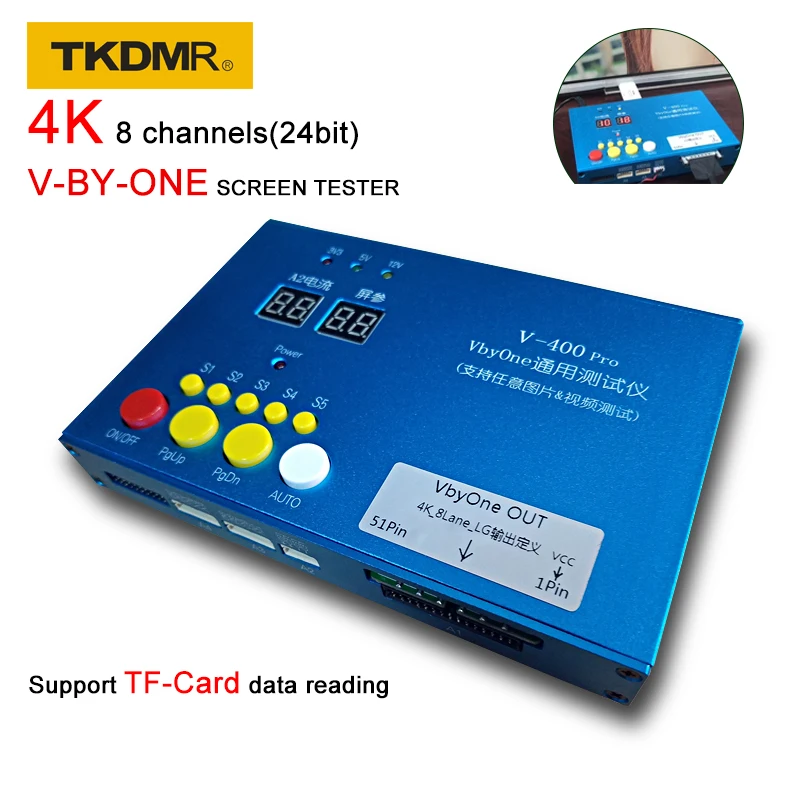 

TKDMR V400 test LCD screen of V-BY-ONE signal interface 4K resolution 8-channel LCD screen detection TF-CARD data read and write