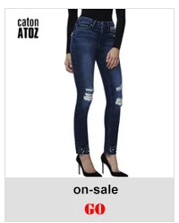 CatonATOZ 2129 женские ультра эластичные кислотные потертые джинсы, женские узкие джинсы с эластичной резинкой на талии, обтягивающие джинсы