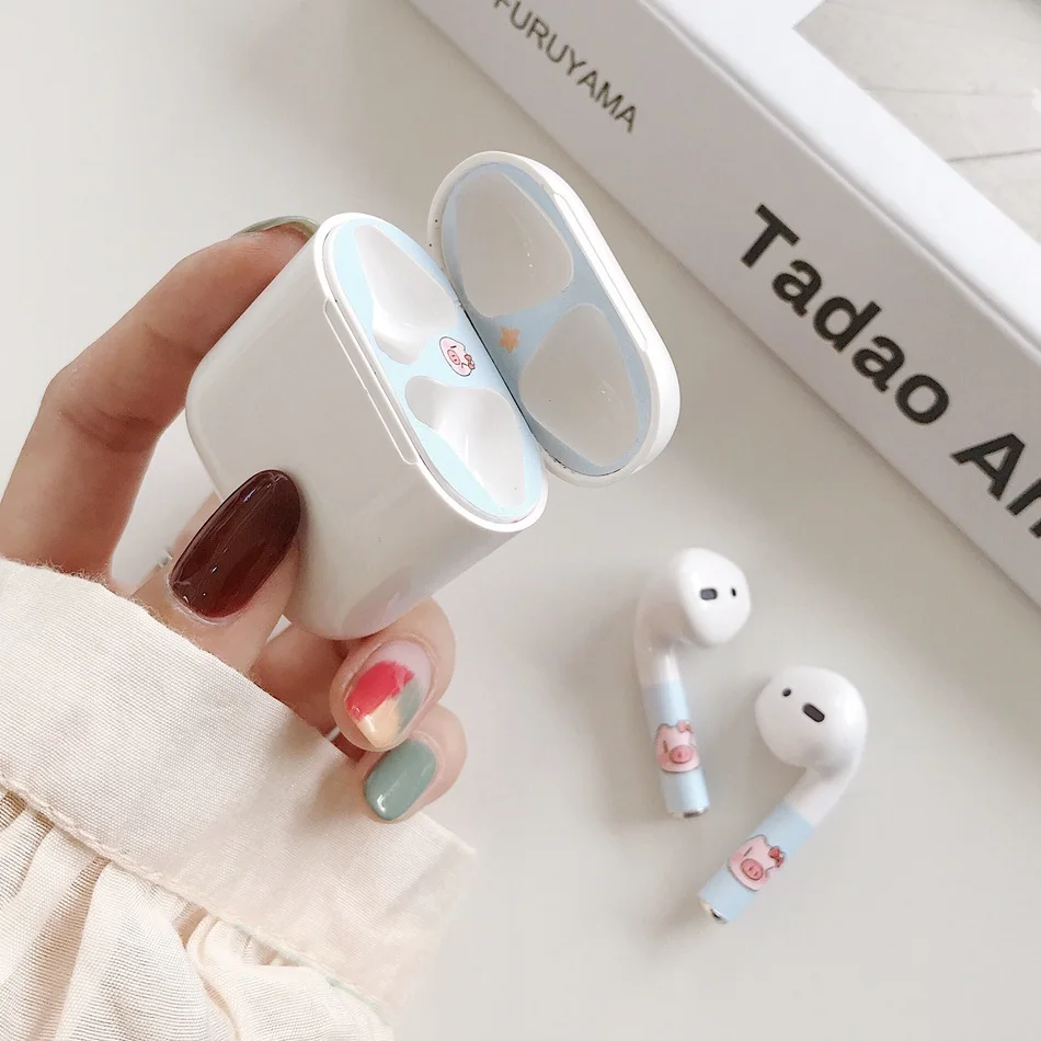 Для AirPods случае 3D мультяшный наушник чехол для Apple Airpods 2 забавные интимные аксессуары защитную крышку с палец кольцо ремень - Цвет: B5