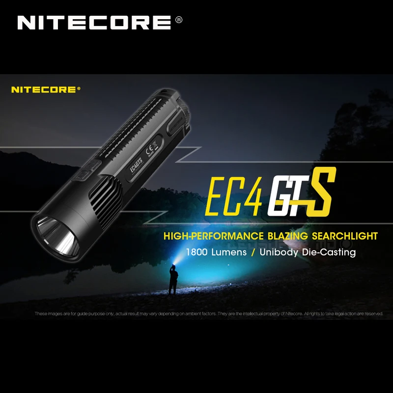 Новое поступление Nitecore EC4GTS CREE XHP35 HD светодиодный 1800 люмен высокопроизводительный яркий прожектор