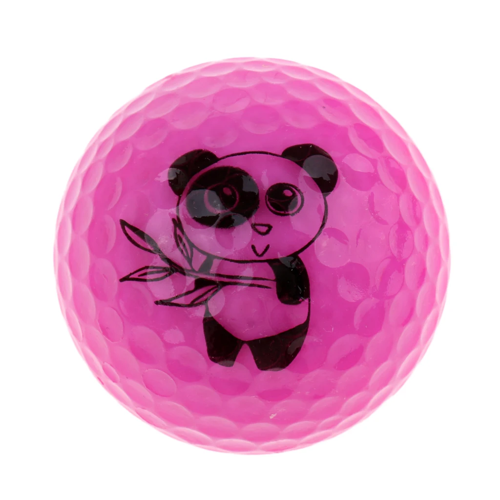 Golf Driving Ball Double Layer Golf Ball Cute Panda Golf Range Practice Ball Flexible Elastic Training Golf Ball
