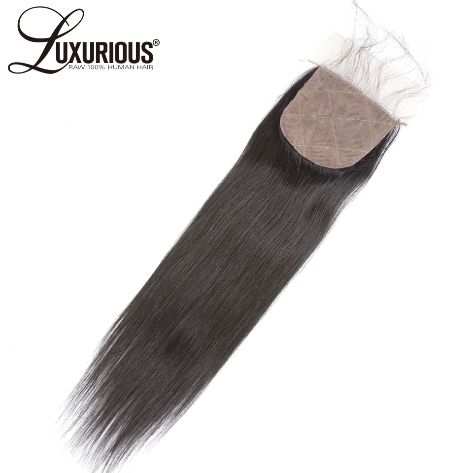 

Straight 4*4 Silk Base Closure Free Part Natural Color 8-20inch Silk Top Lace Closure 100% Brazilian Remy Hair With Baby Hair