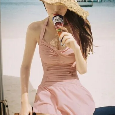 Сексуальный цельный Монокини, Женский Мягкий купальник, купальный костюм, купальник, розовый, черный, красный цвет, платье, пляжная одежда