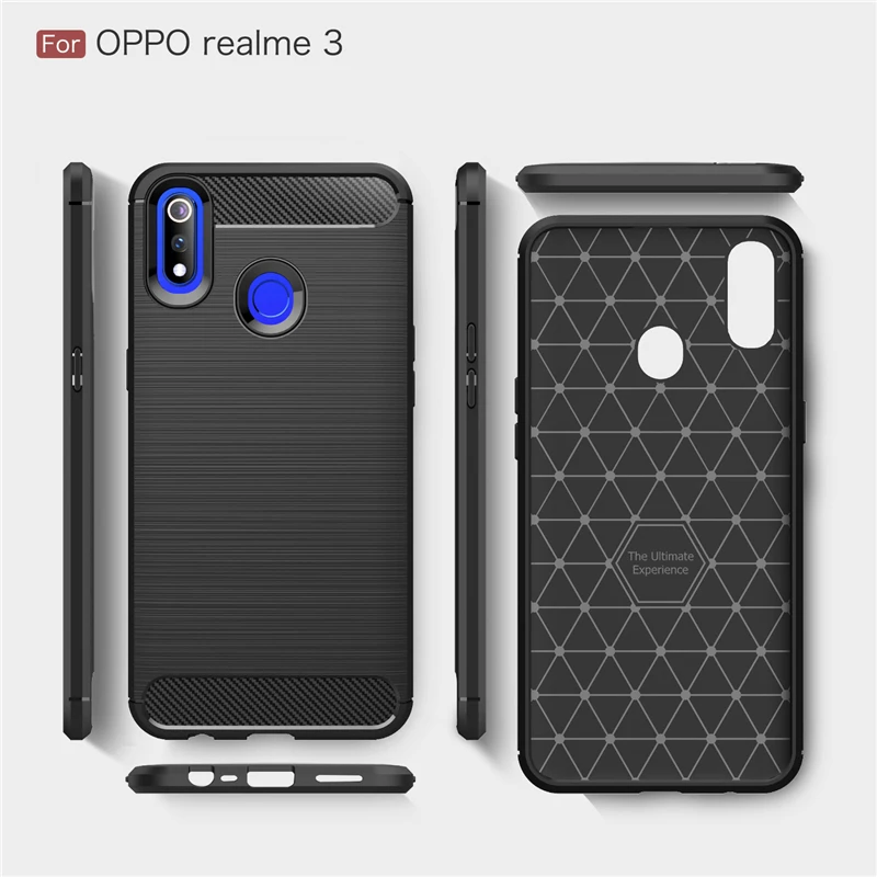 Wolfsay чехол из углеродного волокна для Oppo Realme 3 противоударный резиновый