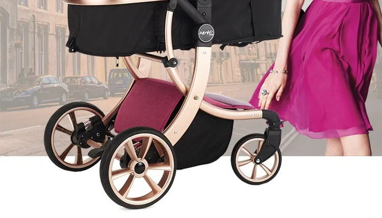 Новая Роскошная детская коляска 3 в 1, 4 цвета четыре колеса одно сиденье