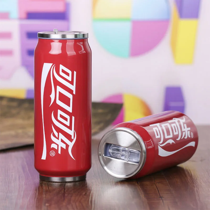 

Quality Stainless Steel Vacuum Flasks Creative Outdoor Travel Cups Bottle Personality Thermos Stylish Portable Straws Mugs 500ML
