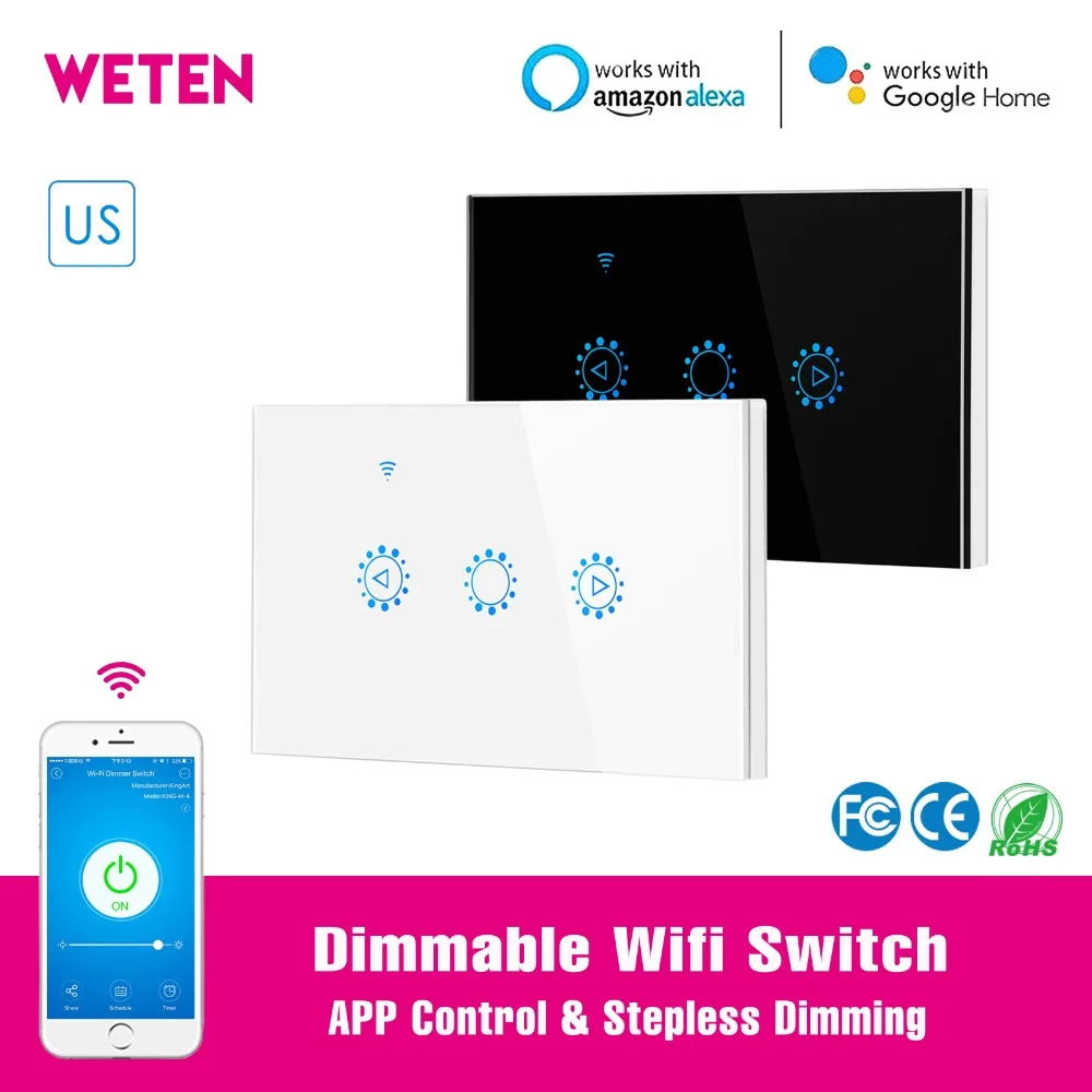 Настенный сенсорный выключатель с регулировкой яркости и Wi Fi|Модули для умного