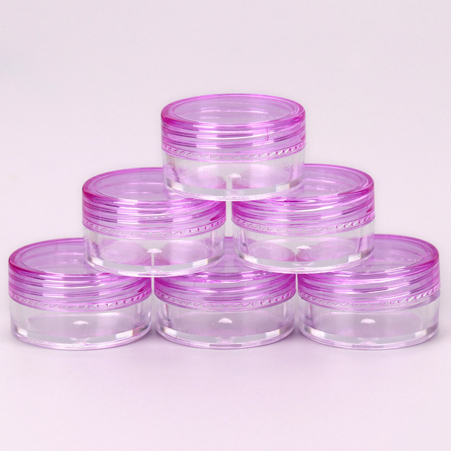 Cosmetics Jar Box Makeup Cream Refillable Bottle Storage Pot Container Round Bottle Portable Plastic Transparent Case