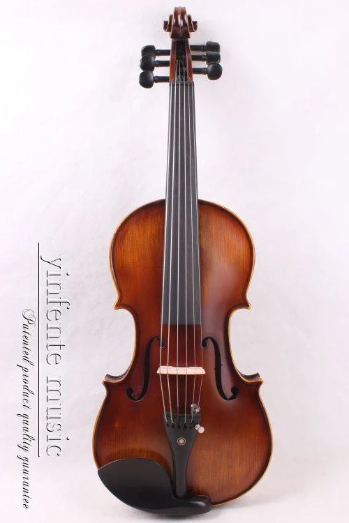 6 струнная скрипка 4/4 лучшие черные детали русский ель Pro + #1201|4/4 violin|violin 4/46 string violin |