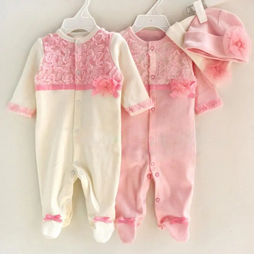2018 шапочка для новорожденных маленьких девочек + комбинезон боди комплект одежды