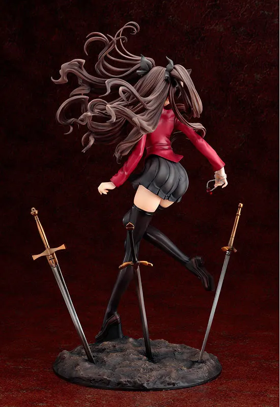 Fate saber stay Night WAVE Fate Tohsaka Rin в красном платье сексуальная девушка фигурка неограниченное лезвие 25 см модель новая японская кукла