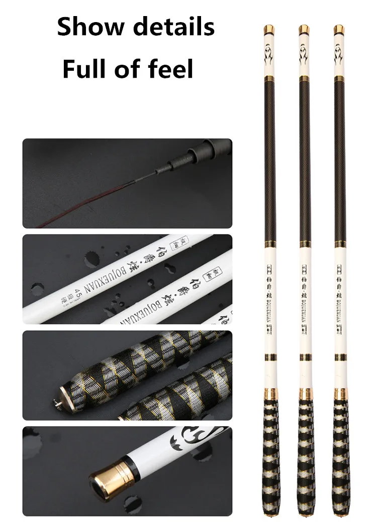 Pesca da Carpa Vara de Pesca Fibra de Carbono Vara de Pesca para a Pesca Tiascfr Telescópica 3.6 M 7.2 m Ultra leve Super Fundição Duro Pólo Mão para a 13 Tiascfr vara de pesca telescópica 3.6 m-7.2