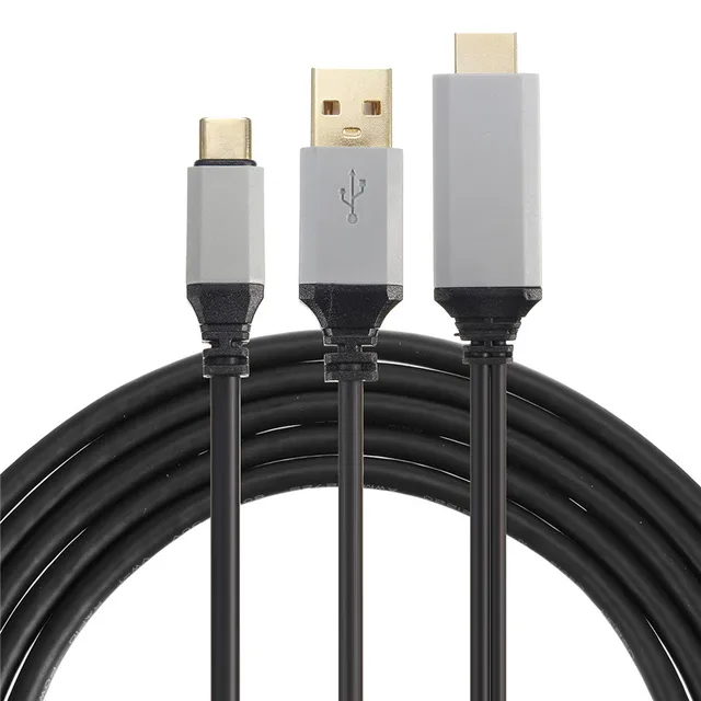 2 متر Usb31 القياسية نوع C إلى Hdmi كابل 4 كيلو الصوت محول المحمول