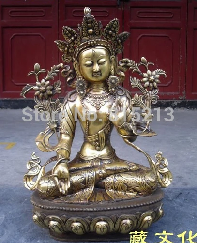 

bi0011754 Huge Tibetan Buddhist old antique imitation bronze WEISSE TARA buddha statue