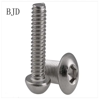 

50Pcs M2 M2.5 M3 M4 ISO7380 304 Stainless steel inner six angle screws round head bolts screws pan head round cup mushroom head