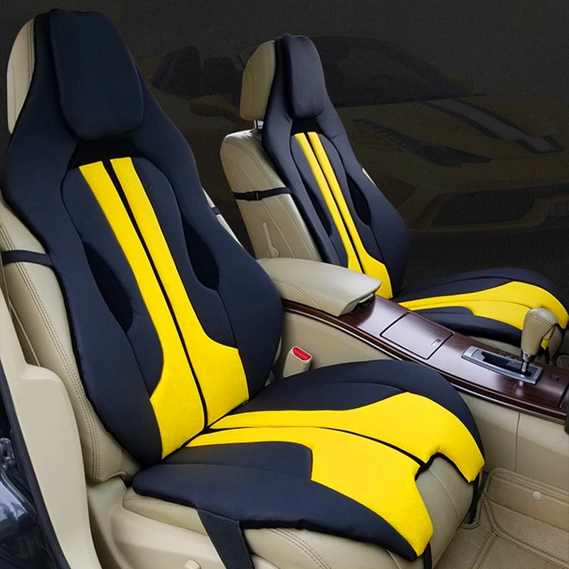 Us 57 3 32 Off Car Front Seat Cover Soft Interior Accessories Leather Cushion Red White Racing Yellow Universalfor Ferrari Mercedes Bmw Porsche In