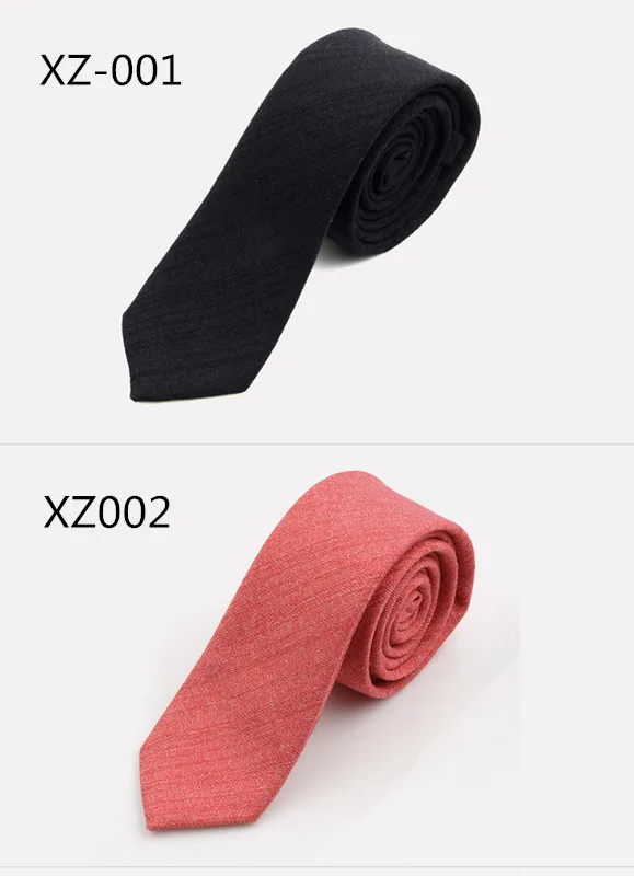 RBOCOTT однотонный хлопковый галстук 6 см тонкий галстук полосатый мужской повседневный синий черный обтягивающий галстук красный зеленый серый галстук для мужчин Свадебный