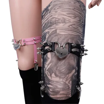 

punk braces for women PUNK LOCK OF LOVE Heart garter bels harness women fashion harajuku legging garters