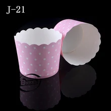 BAKEST 100 шт./лот Средний размер белый горошек розовый торт бумажная форма для выпечки Инструменты для торта для свадебной вечеринки
