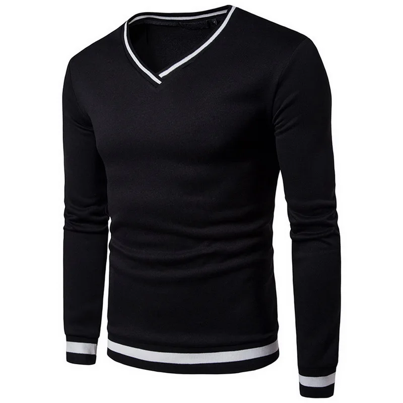 SHUJIN осенний Повседневный однотонный тонкий свободный свитер мужской спортивный костюм с длинным рукавом Мужская спортивная одежда 77 цветов TS - Цвет: Black