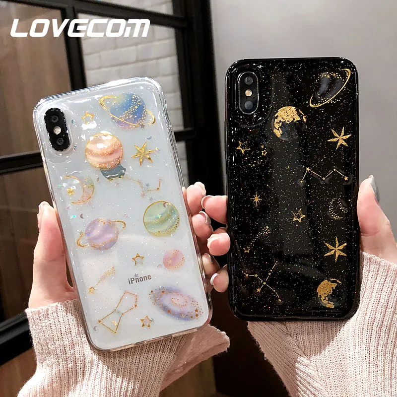 Чехол для телефона LOVECOM Planet Star для iPhone 11 Pro Max XR XS Max X 6 6S 7 8 Plus, Прозрачная мягкая задняя крышка из ТПУ для телефона huawei