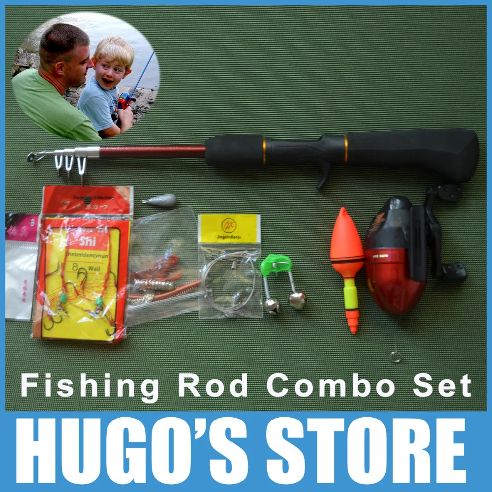 1.5m Combo Fishing Rod Pole With Fishing Reel Line Hook Rig Set Sinker